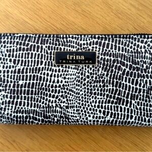 Trina Turk Black and White Croc-Embossed Wallet